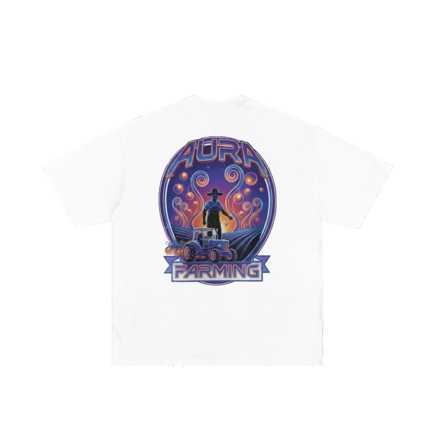 Aura Farming Oversized T-Shirt - White - Back